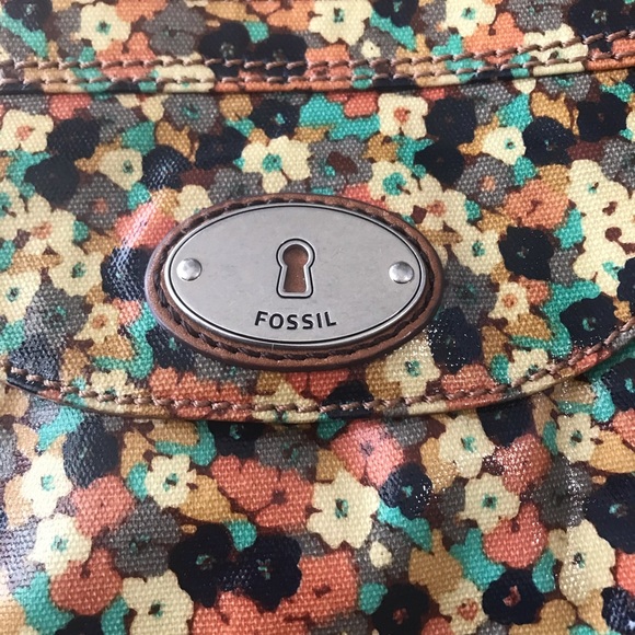 Vtg Fossil Key-Per Coated Canvas Crossbody Bag - Picture 10 of 10